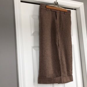 Cropped wide-leg wool pants